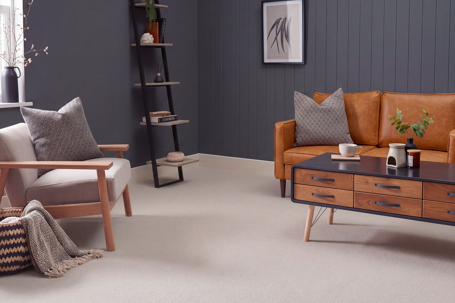 What colours match with grey walls?